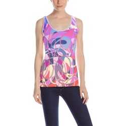 Summer Violet Coral Abstract Tangles All Over Print Tank Top for Women (Model T43)