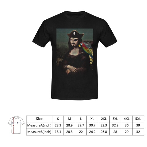Capt. Mona Lisa Pirate Men's T-Shirt in USA Size (Front Printing Only)