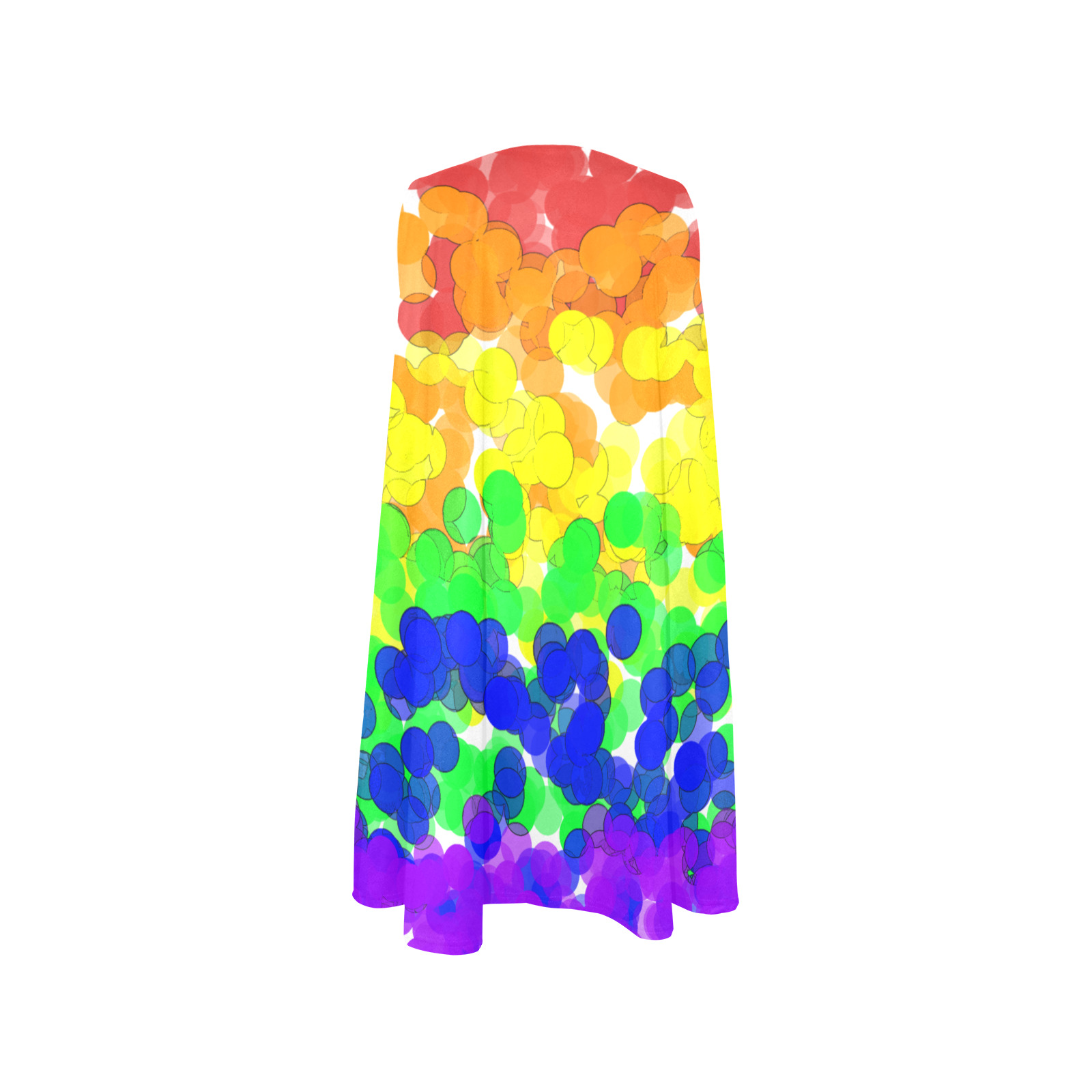 Gay Pride Bokeh Sleeveless A-Line Pocket Dress (Model D57)