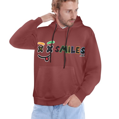 XXsmiles Maroon Hoodie Men's All Over Print Hoodie (Model H61)