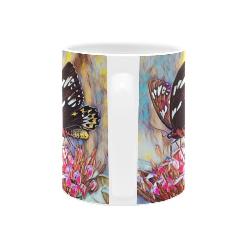 Butterfly Oil painting Custom White Mug (11OZ)
