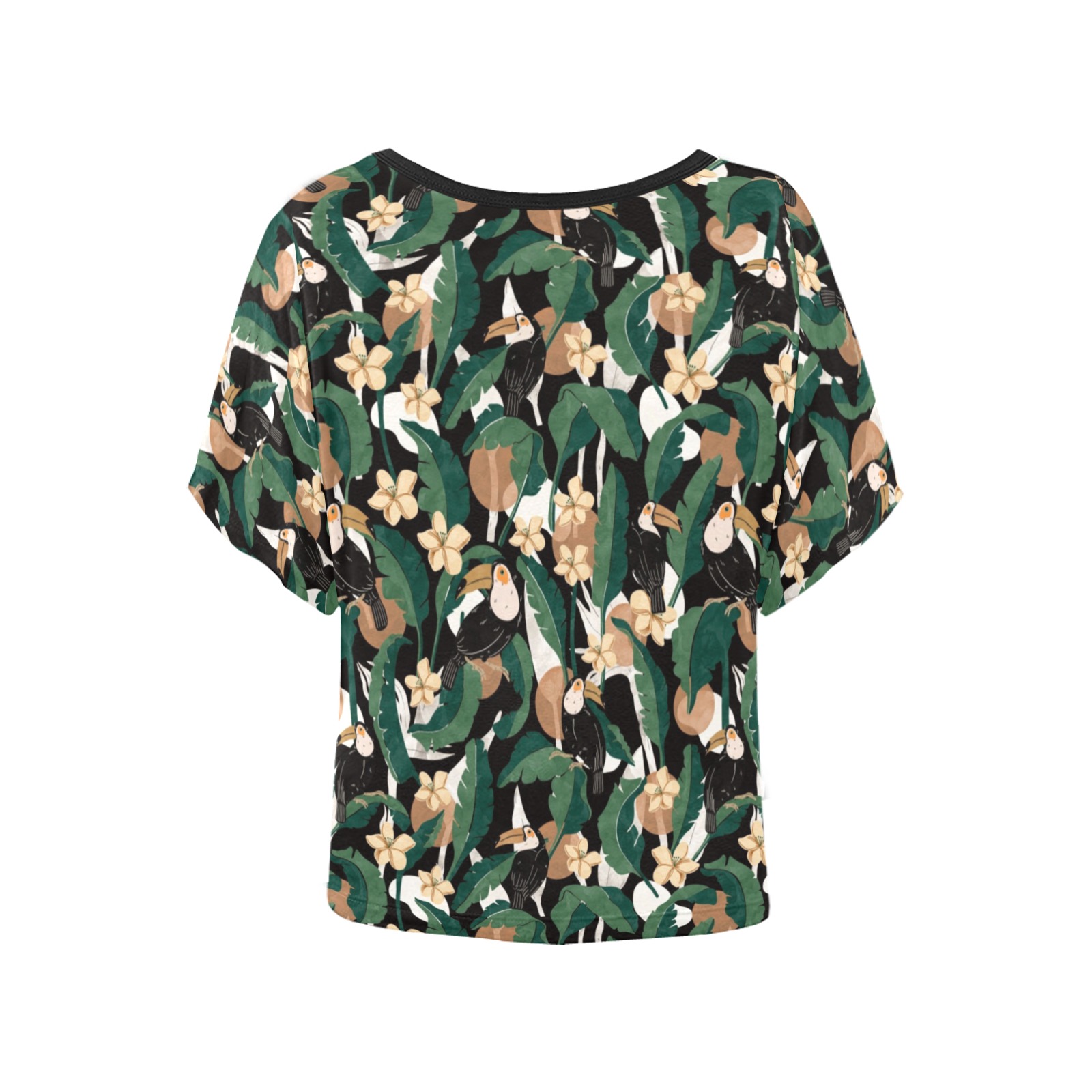 Toucans in banana leaf 55P Women's Batwing-Sleeved Blouse T shirt (Model T44)