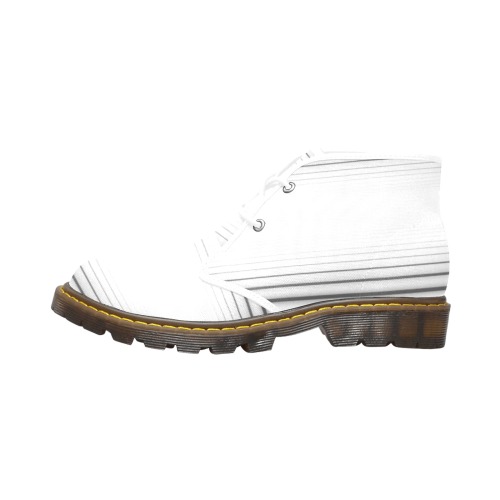 Men Chukka Boot - White Men's Canvas Chukka Boots (Model 2402-1)
