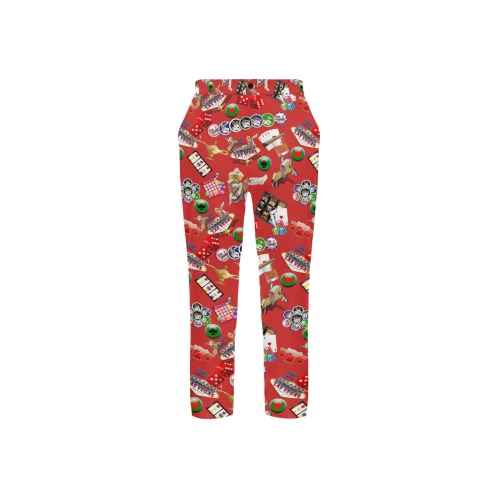 Gamblers Delight on Red Men's All Over Print Casual Trousers (Model L68)