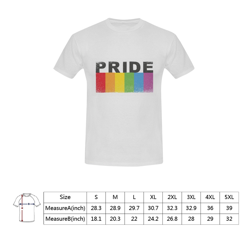 Grunge Gay Pride Tees Men's T-Shirt in USA Size (Front Printing Only)