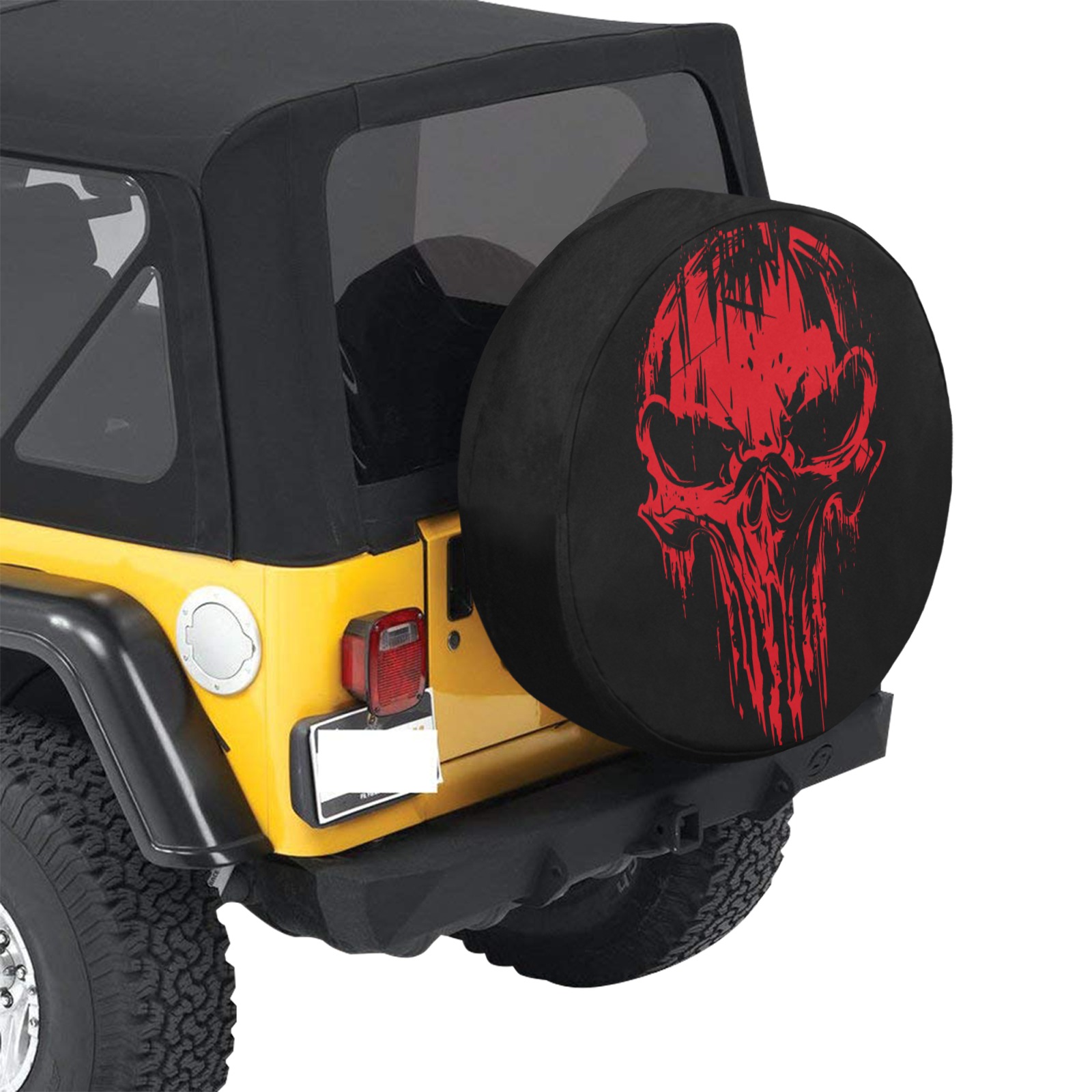 Red Punisher Spare Cover 32 Inch Spare Tire Cover