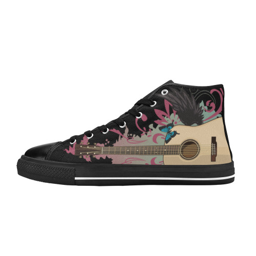 Guitar Vibes Women's Classic High Top Canvas Shoes (Model 017)