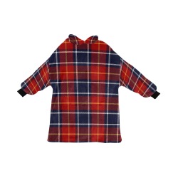 Red Tartan Plaid Blanket Hoodie for Men