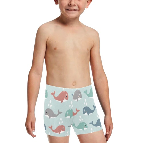 Cute whales Little Boys' Swimming Trunks (Model L57)