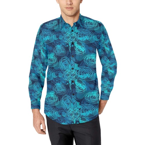 Scribble Abstract Men's All Over Print Casual Dress Shirt (Model T61)