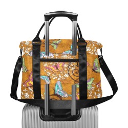 gold yellow butterflies Large Capacity Duffle Bag (Model 1715)