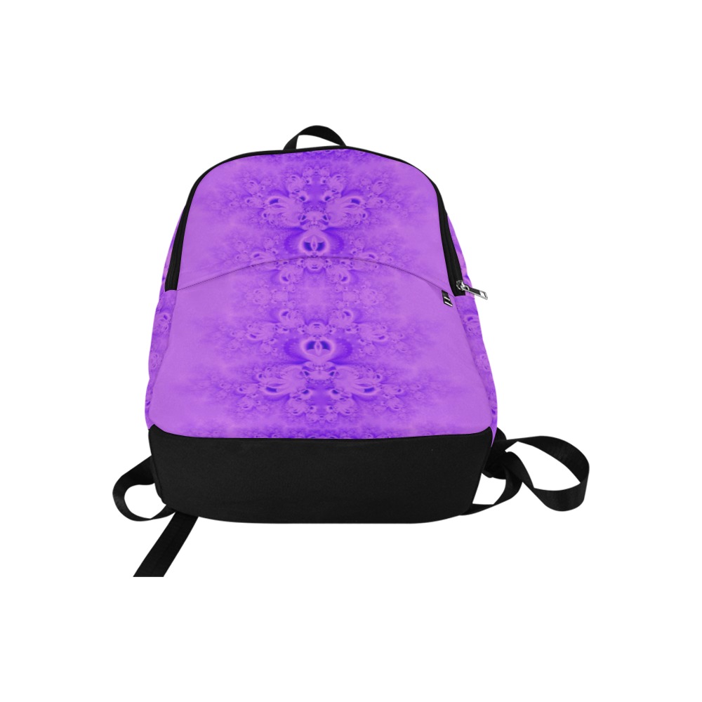 Purple Lilacs Frost Fractal Fabric Backpack for Adult (Model 1659)