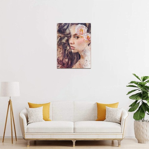girl painting Frame Canvas Print 12"x16"