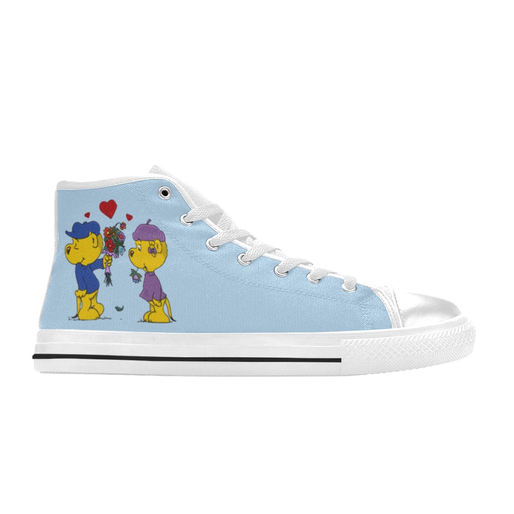 Ferald and Sahsha Ferret High Top Canvas Shoes for Kid (Model 017)
