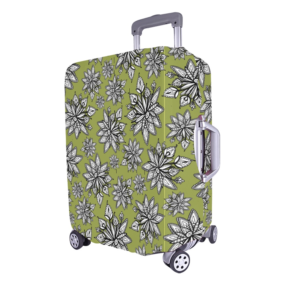 Creekside Floret pattern olive Luggage Cover/Large 26"-28"