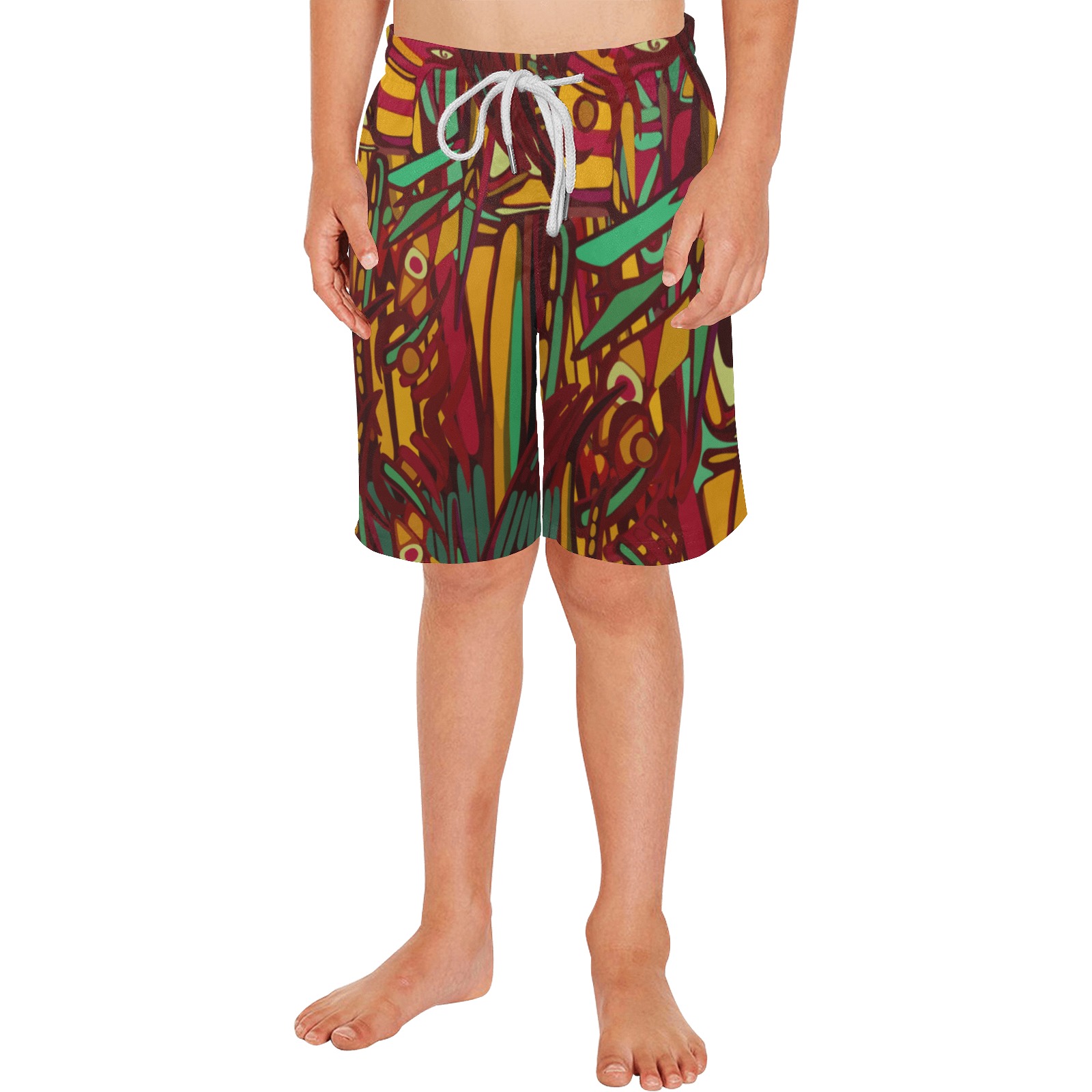 tropical board shorts Boys' Casual Beach Shorts (Model L52)