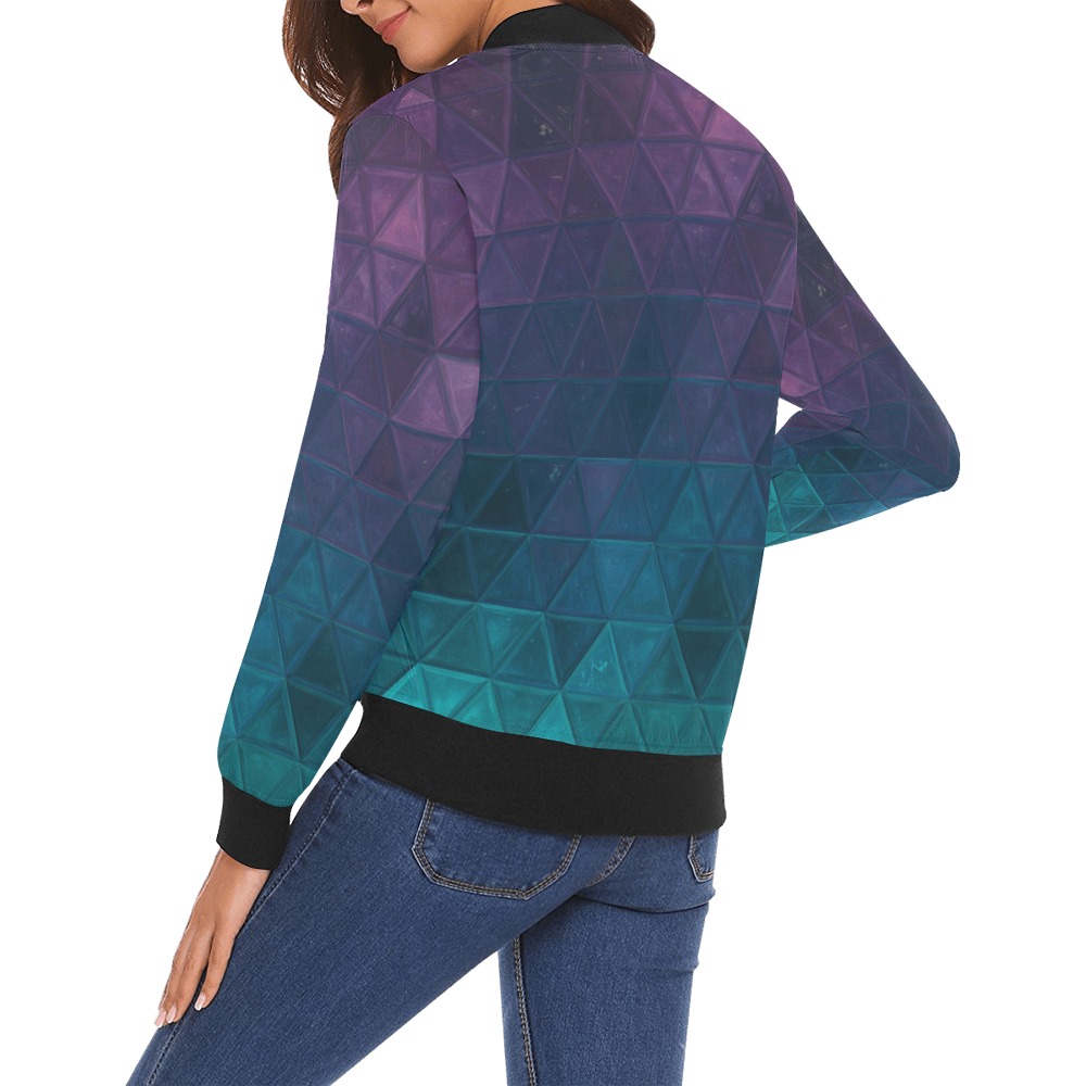 mosaic triangle 21 All Over Print Bomber Jacket for Women (Model H19)