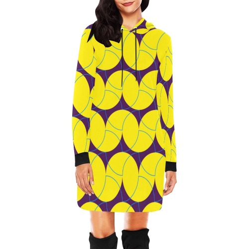 Geo Modern Pattern 45W All Over Print Hoodie Mini Dress (Model H27)