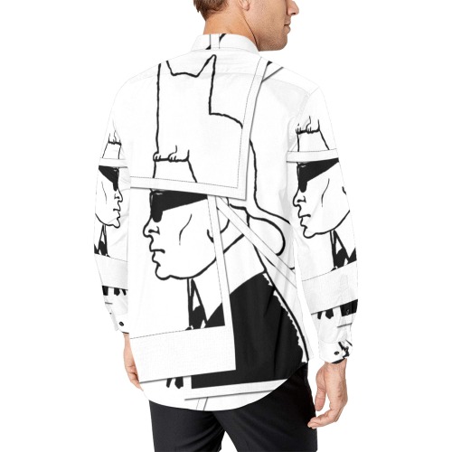 Karl Lagerfeld  Art by Nico Bielow Men's All Over Print Casual Dress Shirt (Model T61)