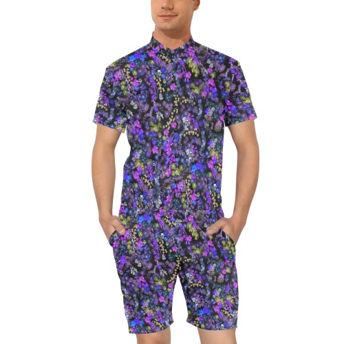 floral design 5 Men's Short Sleeve Jumpsuit