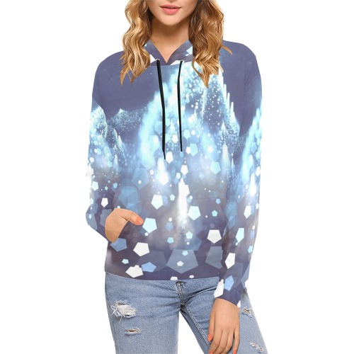 Sprinkle diamonds All Over Print Hoodie for Women (USA Size) (Model H13)