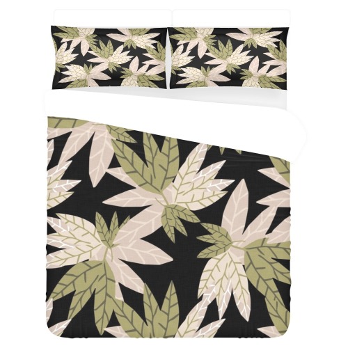 Gorgeous Earth Tone Floral Abstract 3-Piece Bedding Set