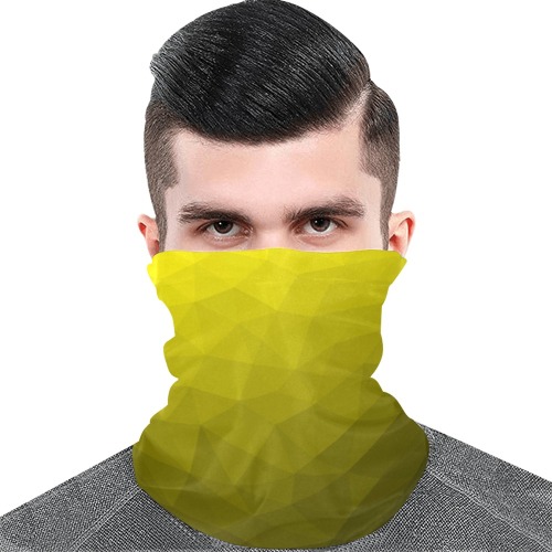 Yellow gradient geometric mesh pattern Multifunctional Dust-Proof Headwear