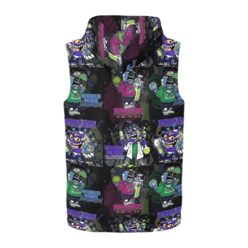 wwcfam All Over Print Sleeveless Zip Up Hoodie for Kid (Model H16)
