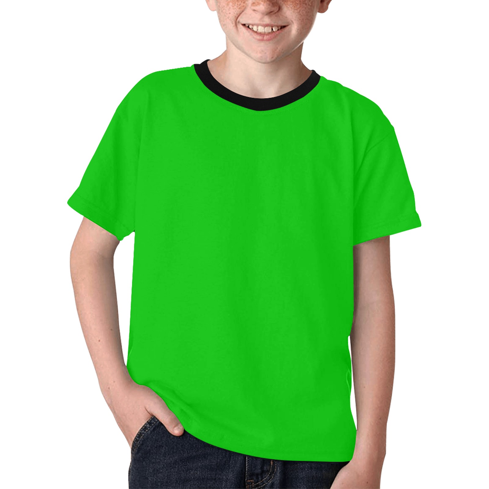 Merry Christmas Green Solid Color Kids' All Over Print T-shirt (Model T65)