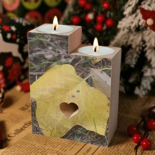 Elegence of Autumn Wooden Candle Holder (Without Candle)