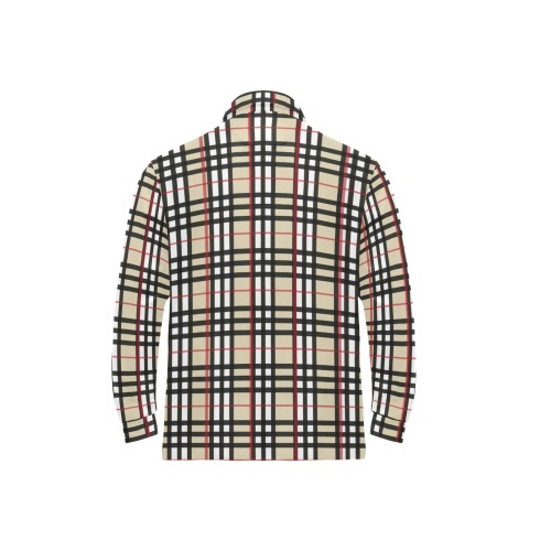 Trendy Preppy Plaid Men's Long Sleeve Polo Shirt (Model T73)