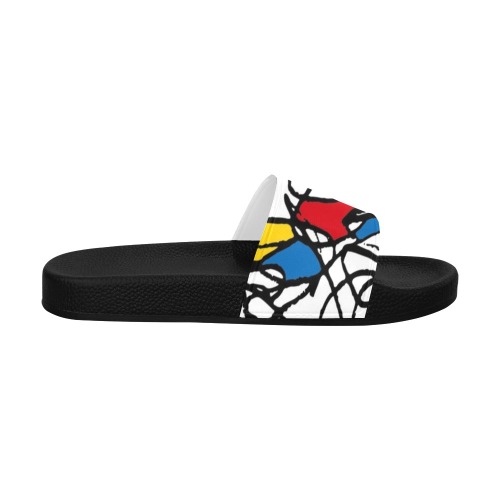 Mondrian Doodle Scribble Women's Slide Sandals (Model 057)