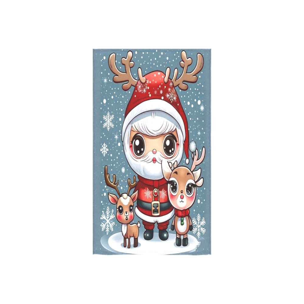Santa and Reindeer 2 Custom Towel 16"x28"