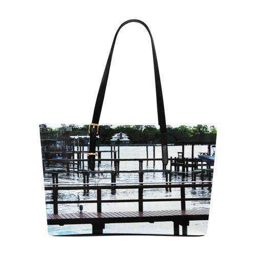 Docks On The River 7580 Euramerican Tote Bag/Large (Model 1656)