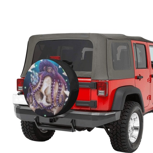 Skull With Octopus Spare Tire Cover 30 Inch Spare Tire Cover