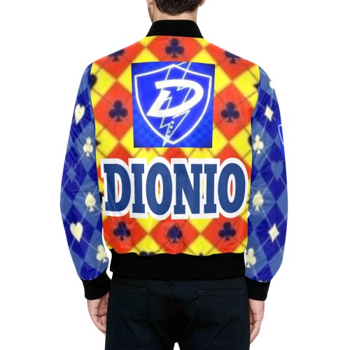 DIONIO Clothing - Pokerface Bomber Jacket All Over Print Quilted Bomber Jacket for Men (Model H33)