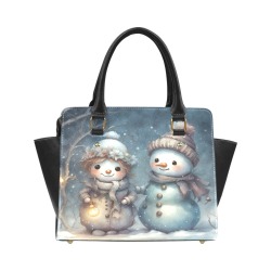 Snowman Couple Classic Shoulder Handbag (Model 1653)