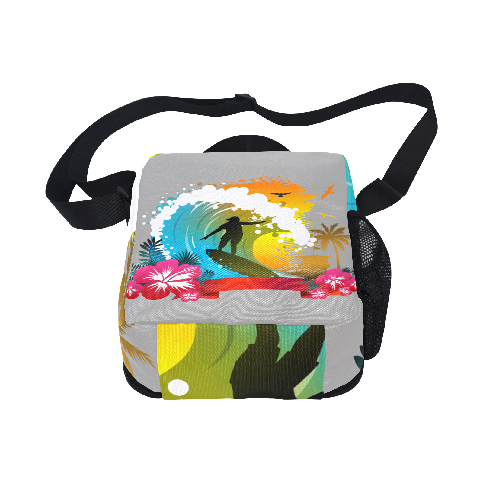 Ride The Tide All Over Print Crossbody Lunch Bag for Kids (Model 1722)