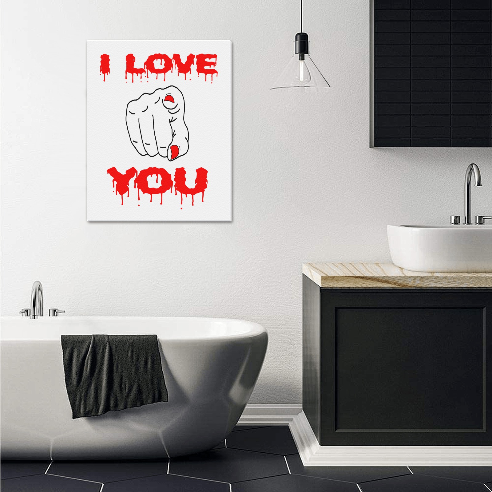 I love you funny statement. Upgraded Canvas Print 16"x20"