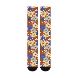Red spring garden strokes 23 Over-The-Calf Socks