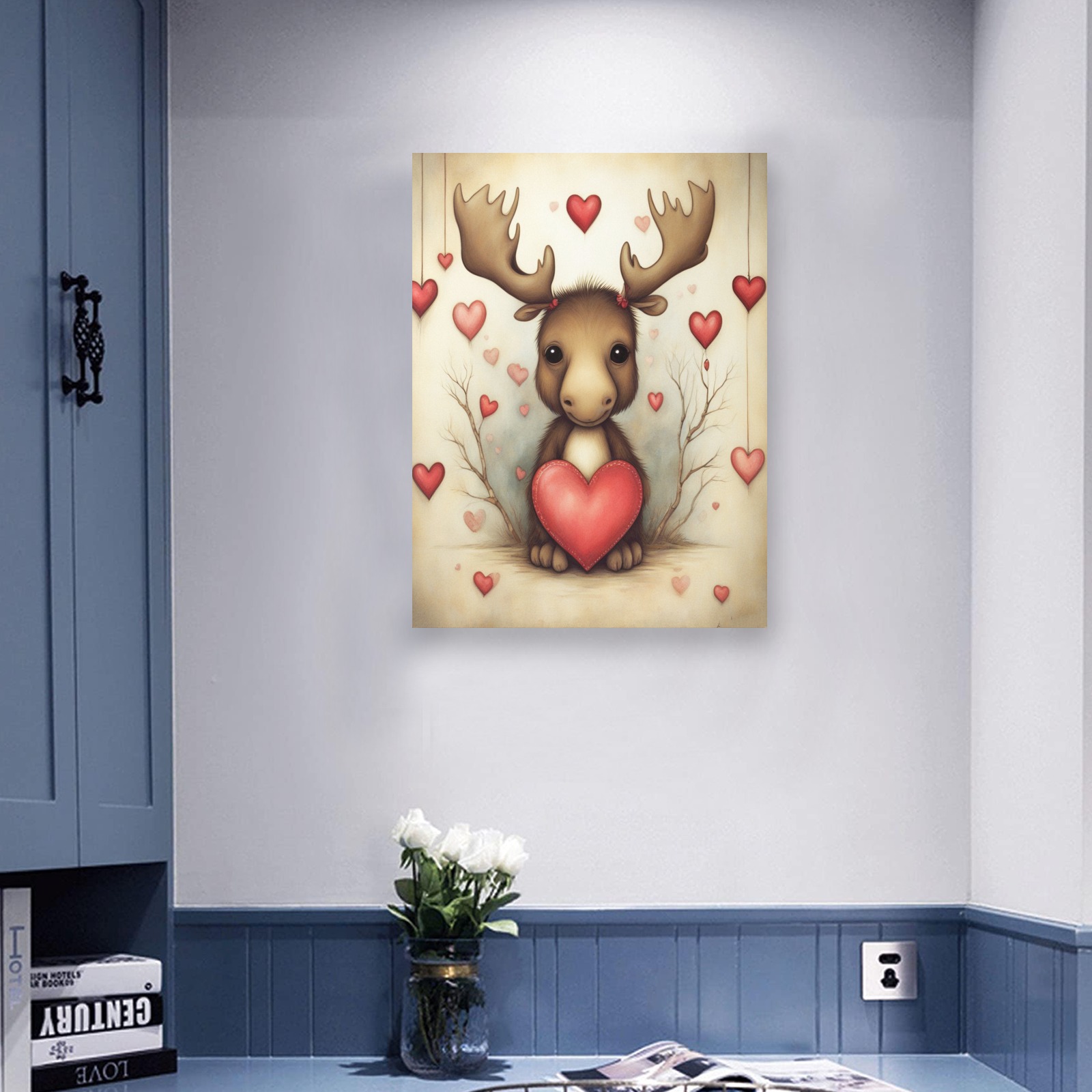 Moose Love 1 Frame Canvas Print 24"x32"