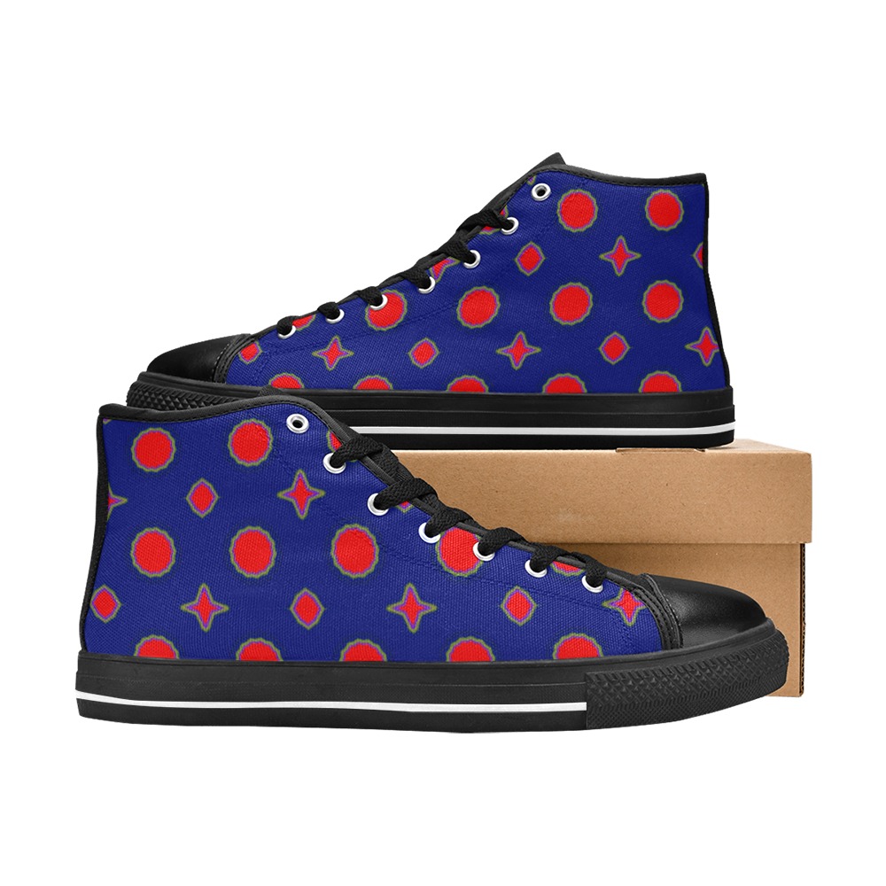 BCC red black High Top Canvas Shoes for Kid (Model 017)