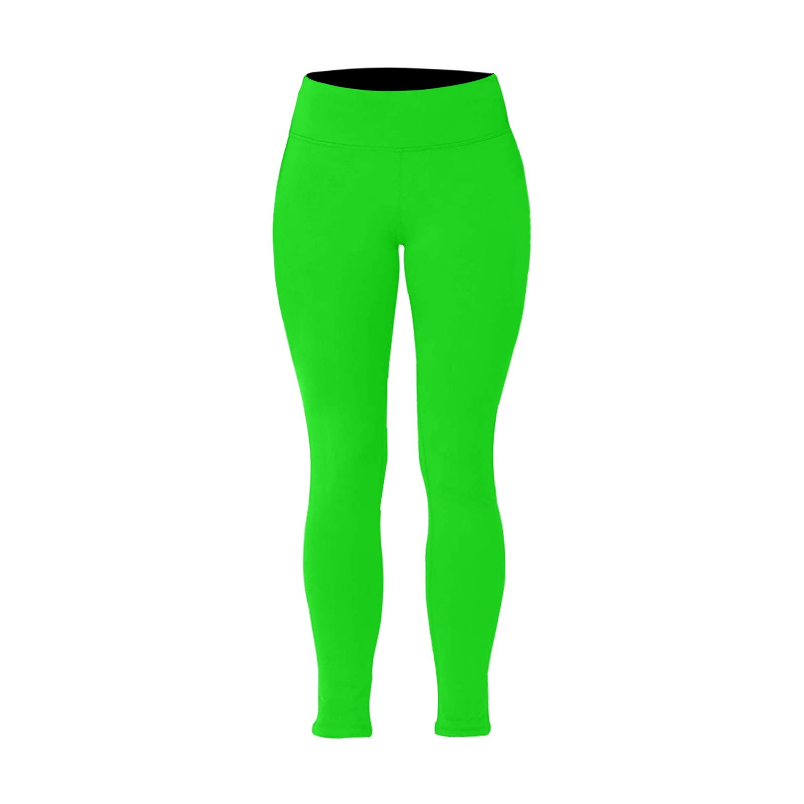 Merry Christmas Green Solid Color Women's Plus Size High Waist Leggings (Model L44)