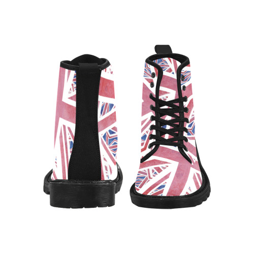 Abstract Union Jack British Flag Collage Martin Boots for Men (Black) (Model 1203H)
