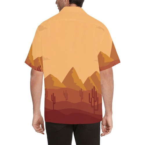 Desert Scene Men’s Hawaiian Shirt Hawaiian Shirt with Merged Design (Model T58)