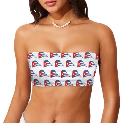 Cuban Flapping Flags Chest Wrap Bikini Top (Model S36)