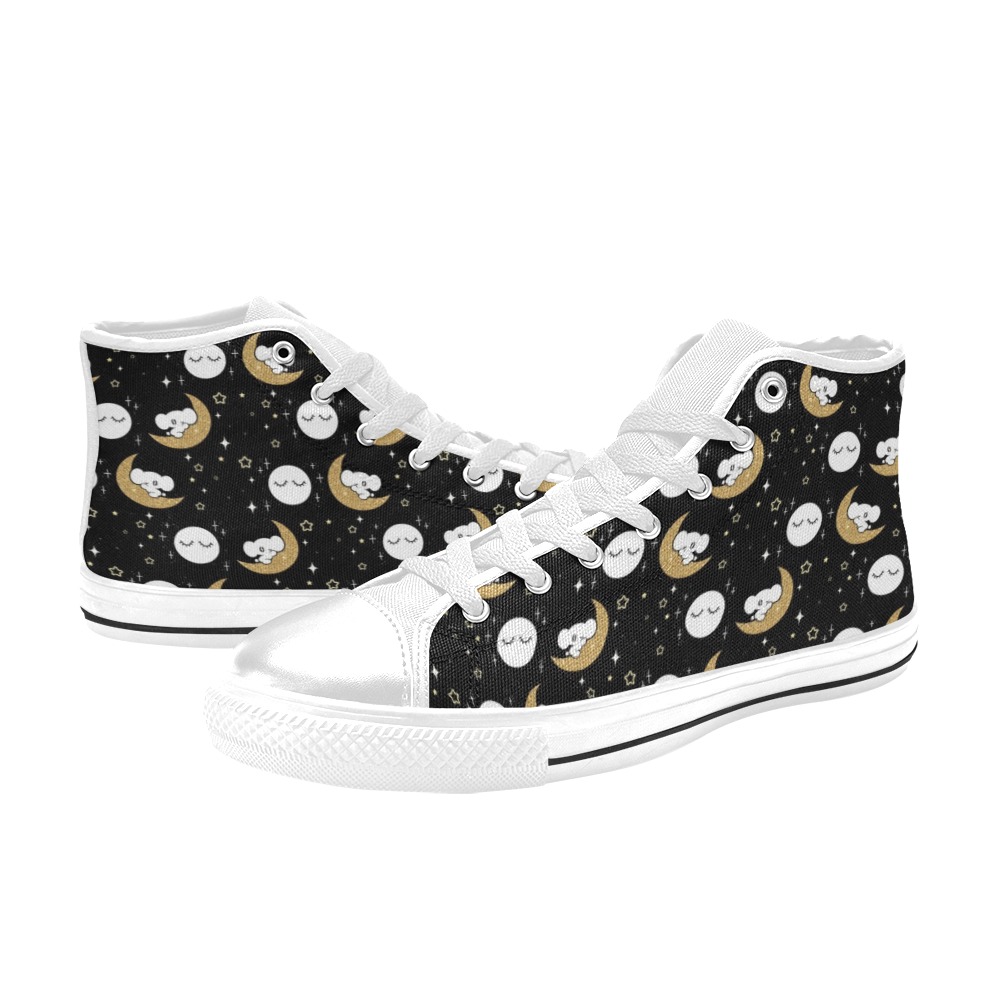 Galaxy unicorns High Top Canvas Shoes for Kid (Model 017)