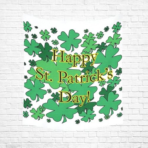 Happy St Patrick's Day Cotton Linen Wall Tapestry 51"x 60"