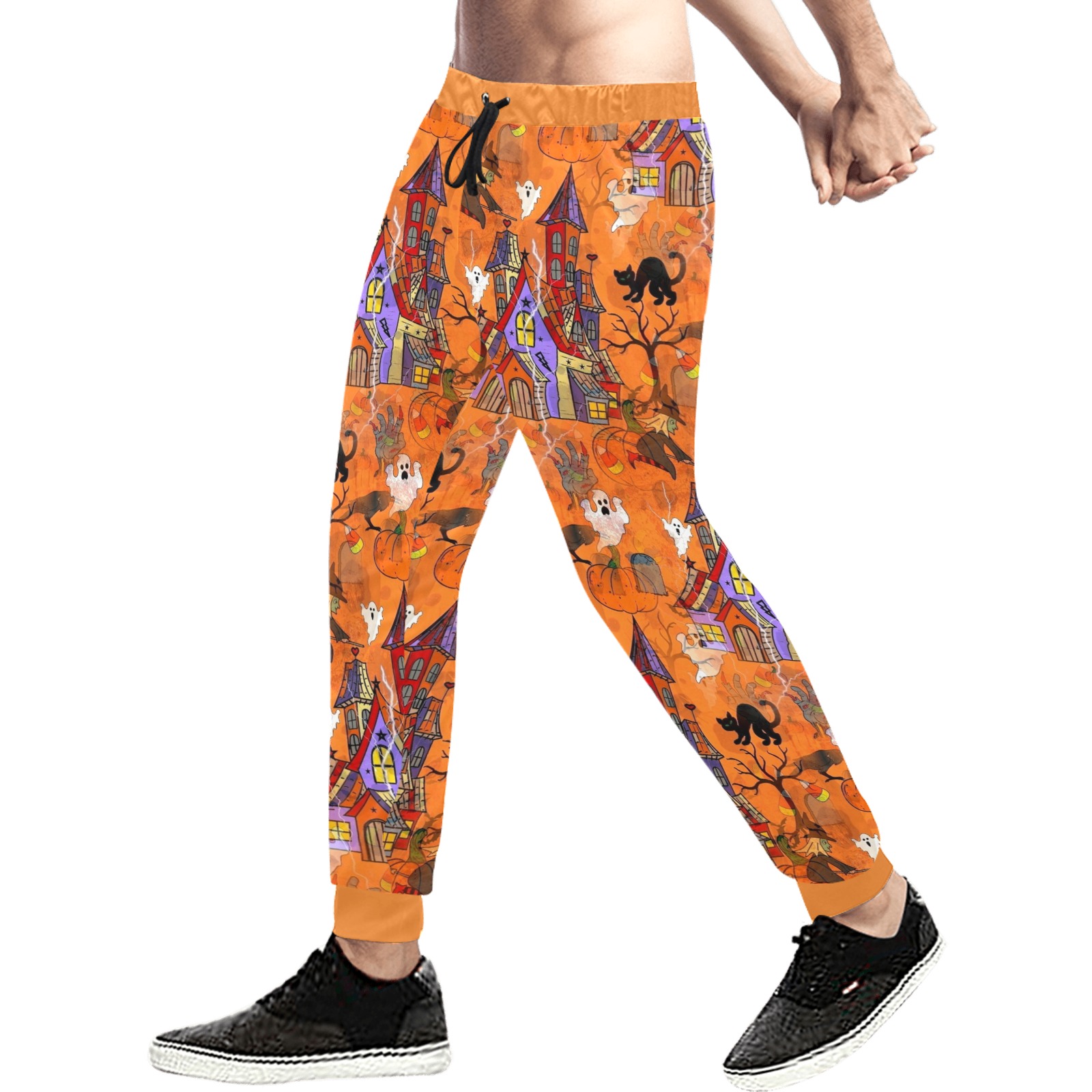 Halloween 2021 Pop Art by Nico Bielow Men's All Over Print Sweatpants (Model L11)