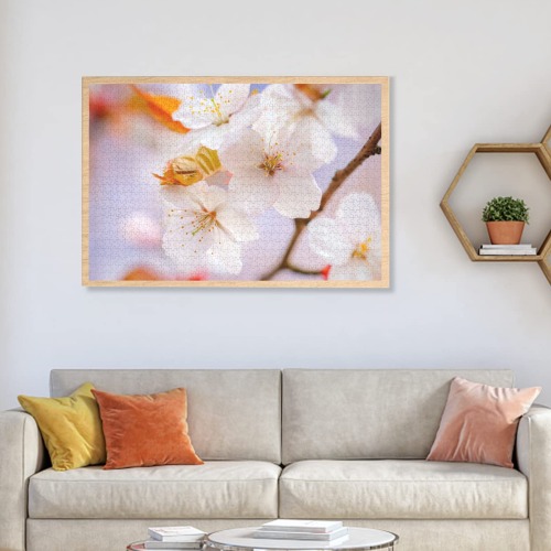 Awesome and chic sakura cherry flowers in spring. 1000-Piece Wooden Jigsaw Puzzle (Horizontal)